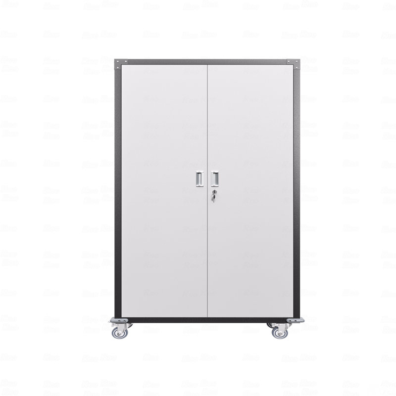 Armoire de rangement verrouillable avec roulettes et tablettes réglables