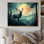 «Deer Sunset Landscape In Canada III - Deer Animal», art mural