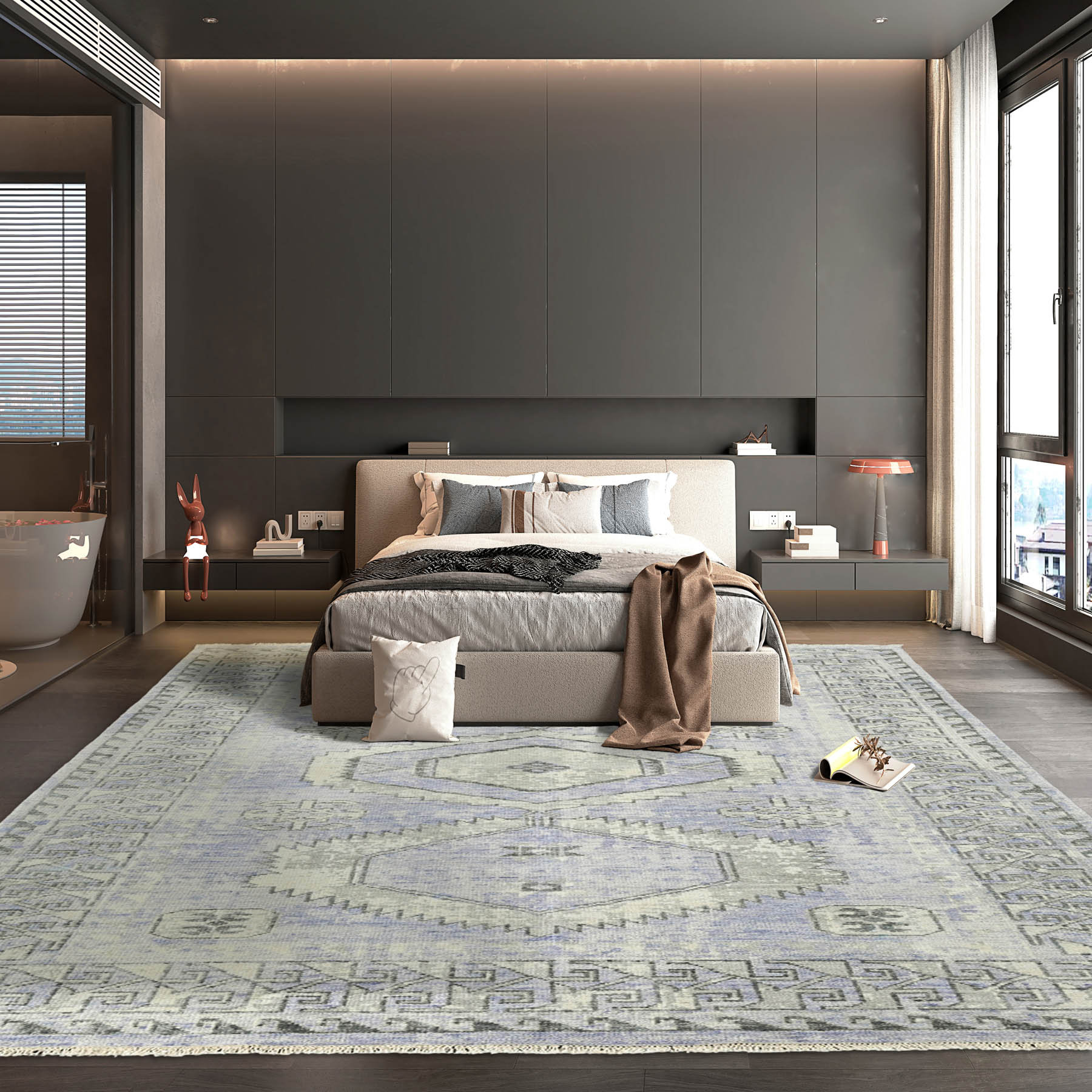 Bungalow Rose Malkhas One-of-a-Kind 5' x 7'5'' Area Rug in Gray ...