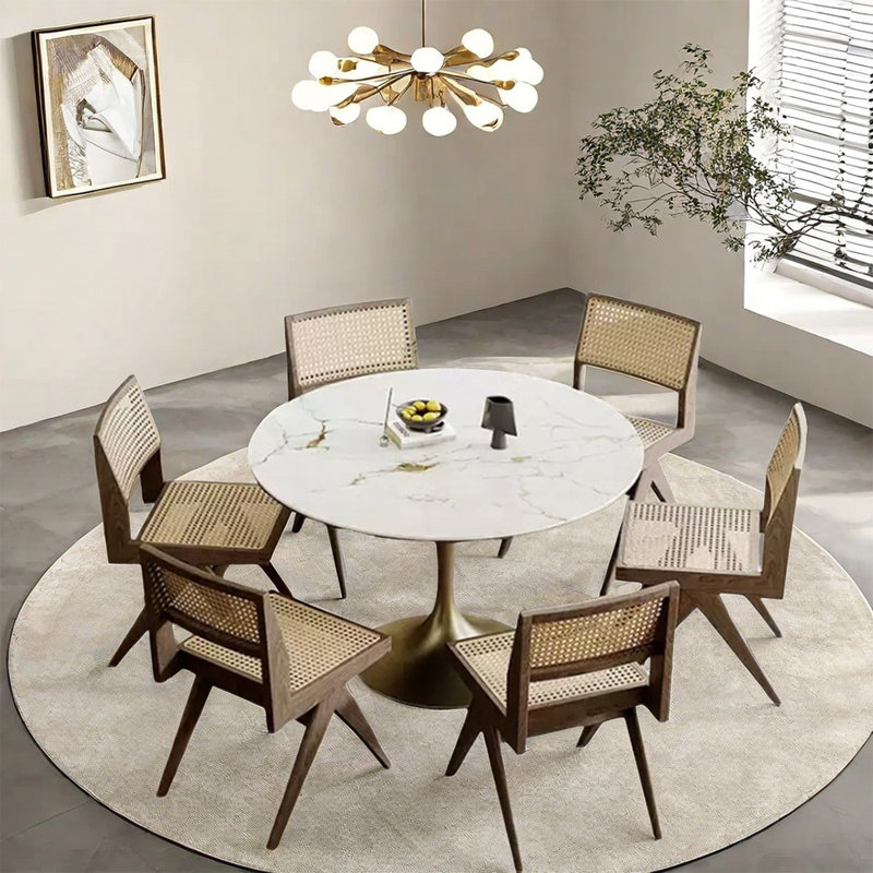 Modern simple family round dining table sets
