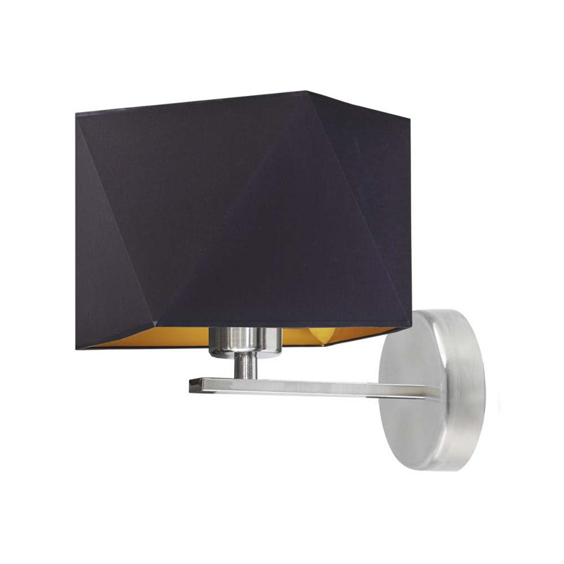 Mel Steel Armed Sconce, Black, Silver