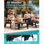 Chaise longue d'extérieur de 80 pouces, résistante aux intempéries, en silicone HIPS, avec porte-gobelet et accoudoirs, idéale pour la plage, la piscine ou la terrasse. Couleur : noir.-139745869-118047609