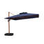 Parasol en porte-à-faux carré en bois avec pieds à roulettes 12 pi Rosalei, bleu marine-1752550878-1786052738