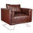 Cube Armchair with Chrome Feet Leather-883914462
