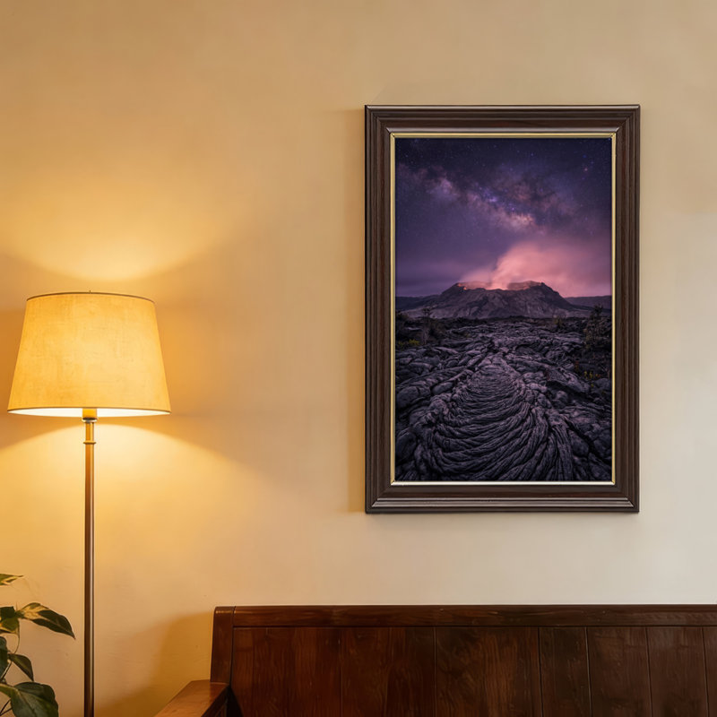 Art mural antique sur toile encadré doré pour le salon, la chambre à coucher, le bureau ou le vestibule - Décoration murale décorative avec ciel étoilé
