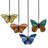 3.2"H Butterfly Kaleidoscope Stained Glass Window Panel Set
