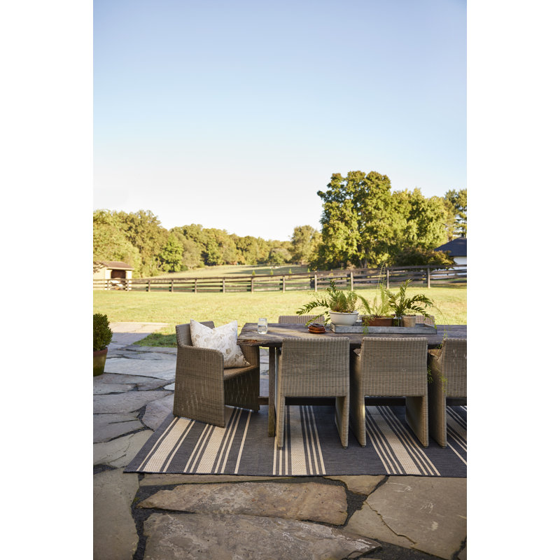 Romy Striped Indoor/Outdoor Area Rug, Rectangle 8' x 10'
