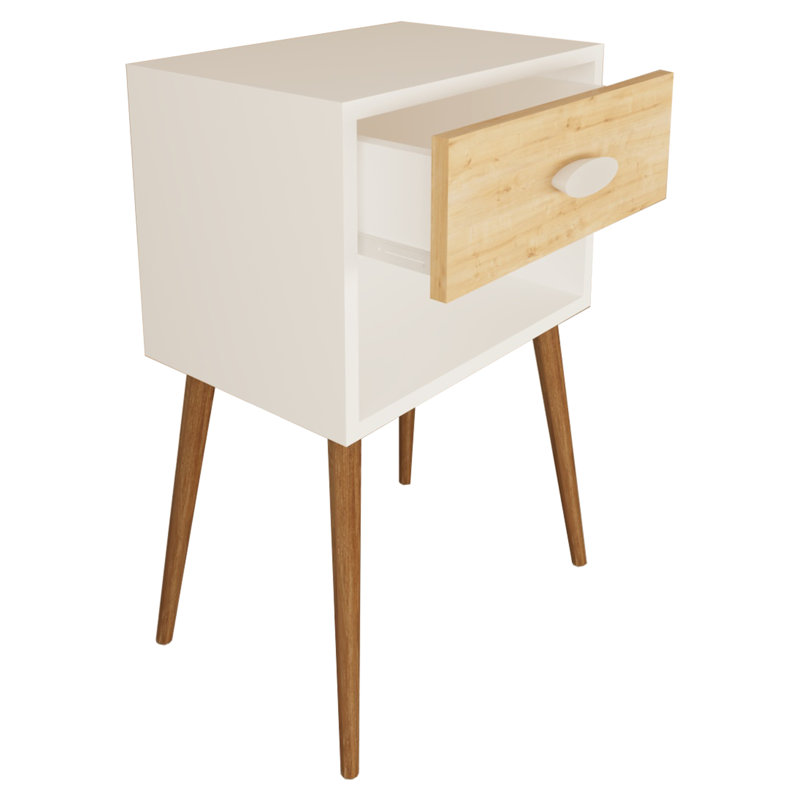 Salamonia 45cm W Manufactured Wood Bedside Table, Honey Oak