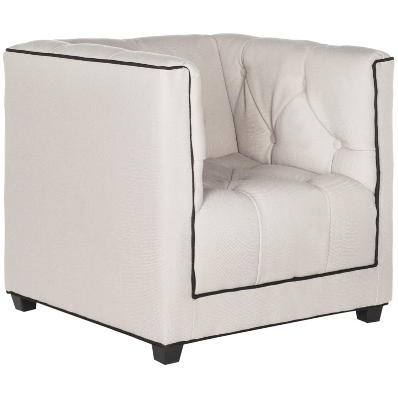 Jiyaan Kids 11.6'' Club Chair and Ottoman, Taupe and Black