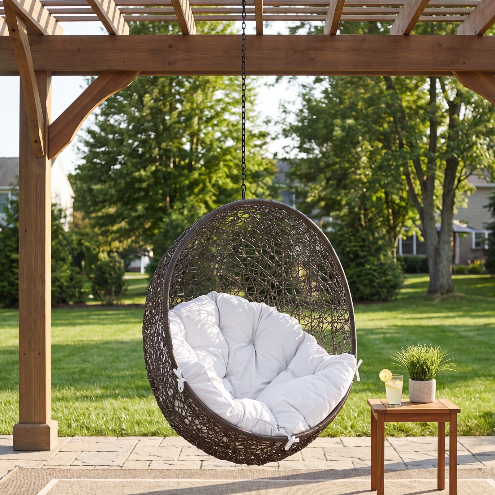 Modway Hide Swing Chair, Gray/White