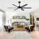 Hadeeqa 65'' Large Gold Indoor/Covered Outdoor Ceiling Fan with Light and Remote, 6 Plywood Blades, 6-Speed Quiet DC Motor, LED Tri-Color Temperature, Memory Function, Timer, 6''/12'' Downrods