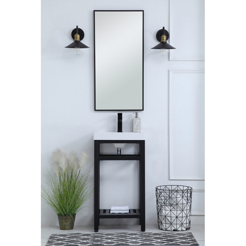 Raya 18'' Single Bathroom Vanity with Resin Top, Black