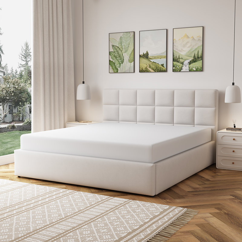 Upholstered Ottoman Storage Bed, Super King (6')
