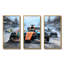 Orange et bleu, voiture de course, art mural-149579717-149579719