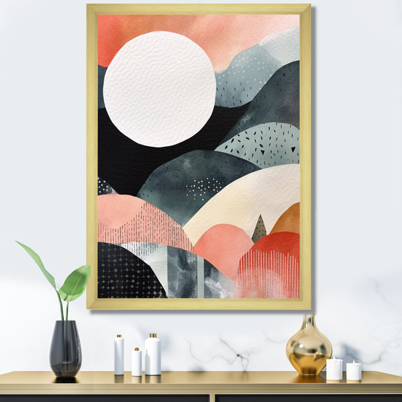 Nordic Elegance Bold Landscape - Art mural sur toile scandinave, Cadre doré à une seule photo, H 32 po x l 24 po x P 1 po