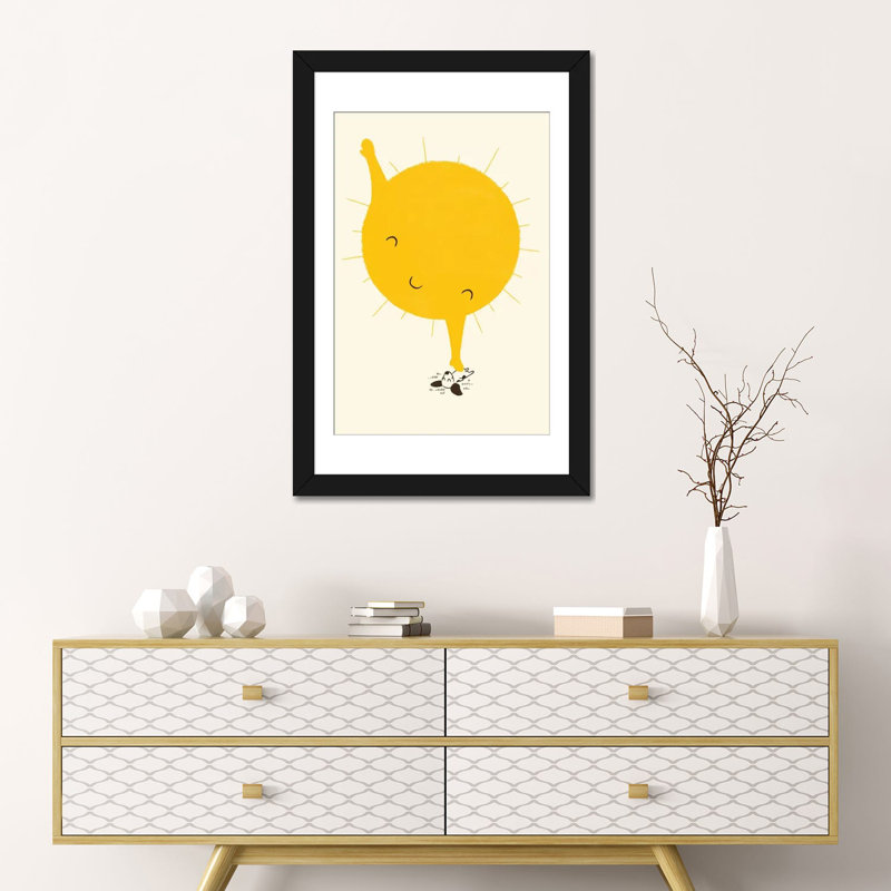 «Belly Rub», impression sur toile, Papier avec cadre noir, Blanc, H 24 po x l 16 po x P 1 po