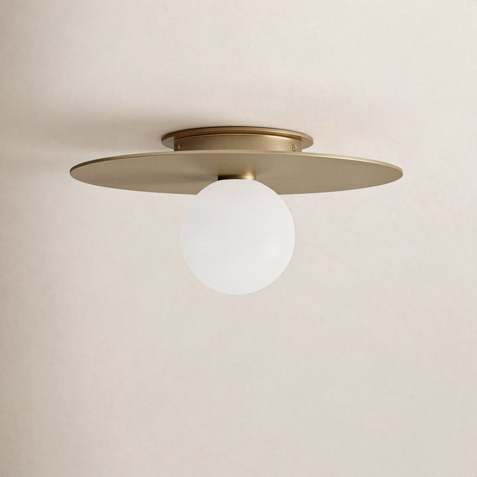 Allegra 1 - Light Flush Mount, Burnished Brass, 6.375" H x 14" W x 14" D