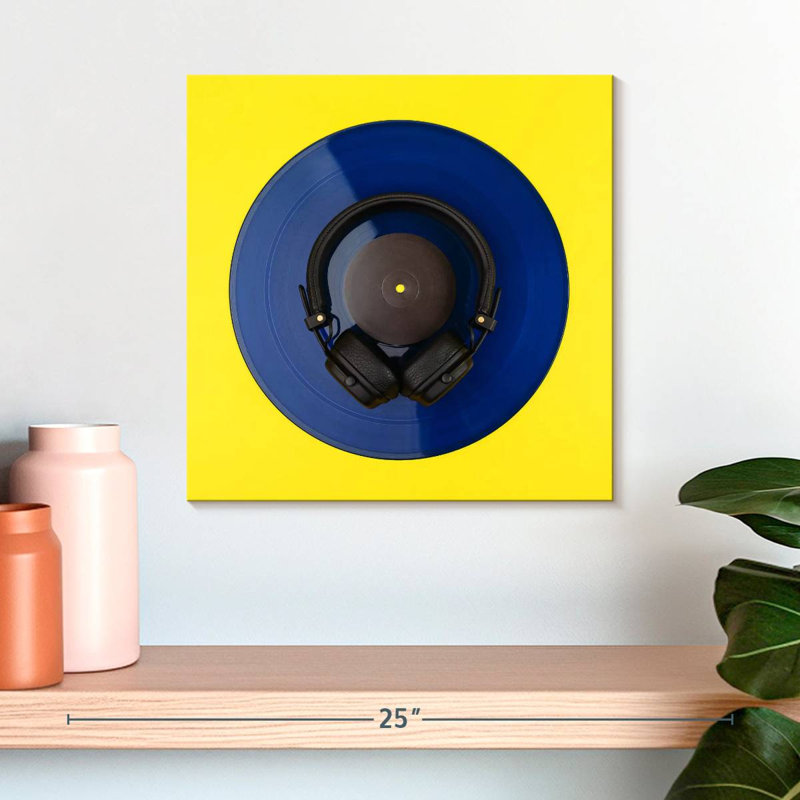 Casque Abarca sur disque vinyle, H 16 po x l 16 po