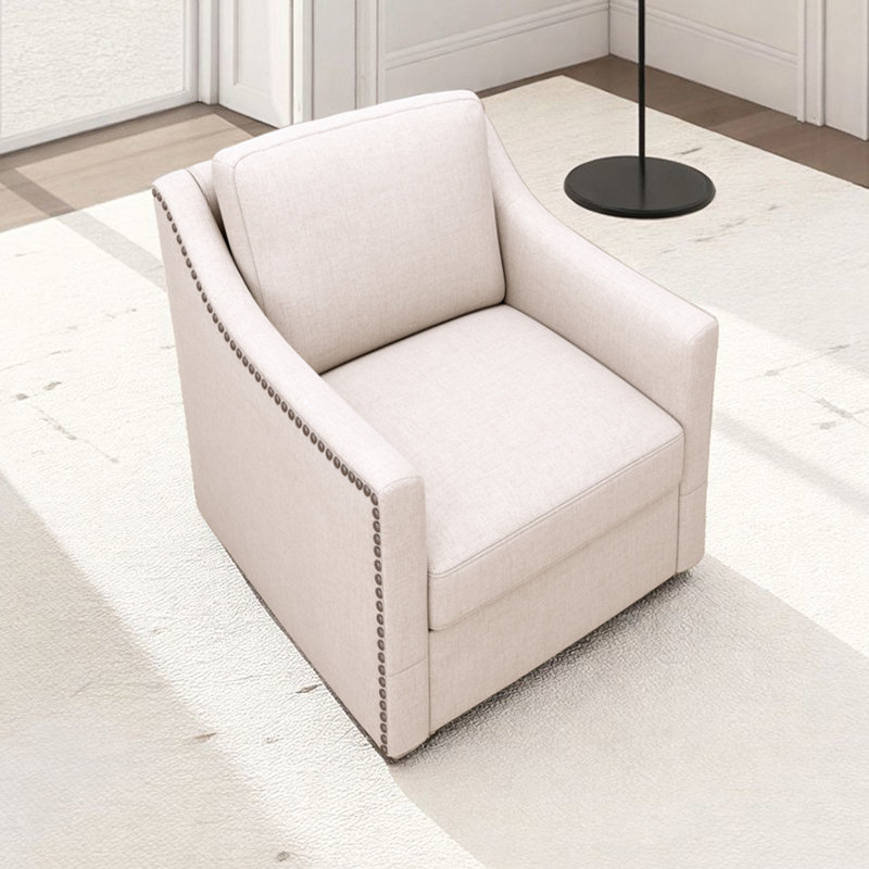 Fauteuil 31 po pivotant en lin pivotant sur 360 °, Beige