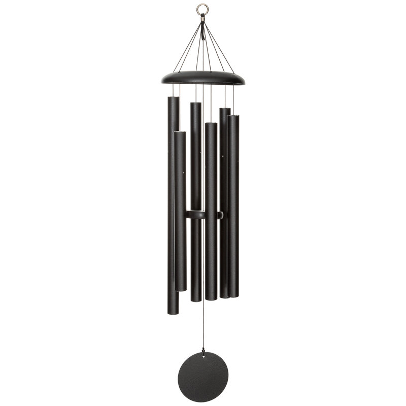 44" Black Aluminum Contemporary Wind Chime