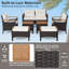 Ensemble de table avec repose-pieds et accoudoirs de 7 pièces Red Barrel Studio®