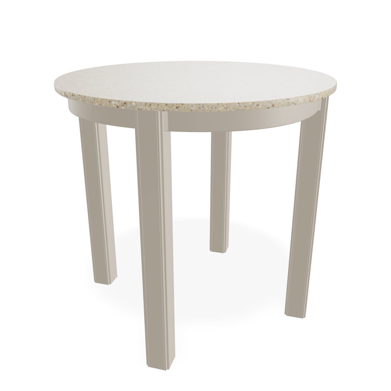 Outdoor Round Side Table, White/White, Acrylic