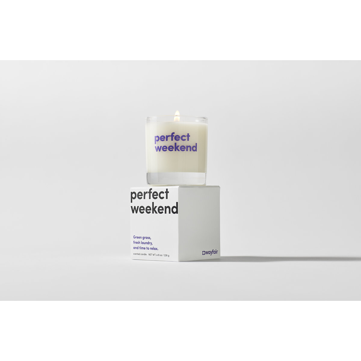 Perfect Weekend Candle - Fresh Cut Grass and Clean Laundry by Wayfair