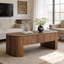 Table basse de 47 po à plateau relevable ovale avec rangement caché, centre rustique brun moderne Mid-Century avec tablette de rangement pour le salon