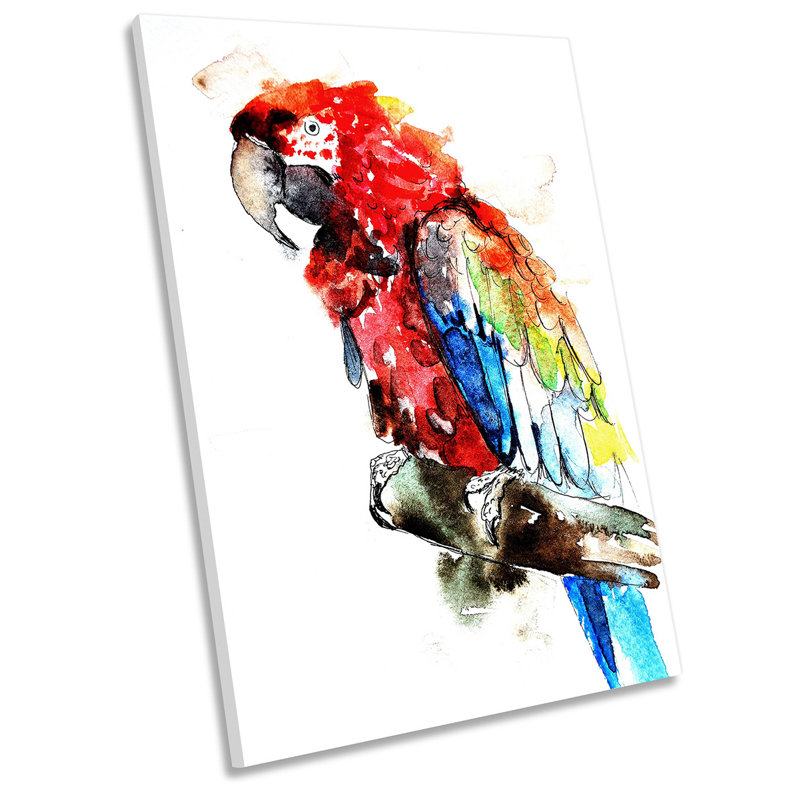 Parrot Bird Red - Wrapped Canvas Art Prints, 45.7cm H x 30.5cm W x 2cm D