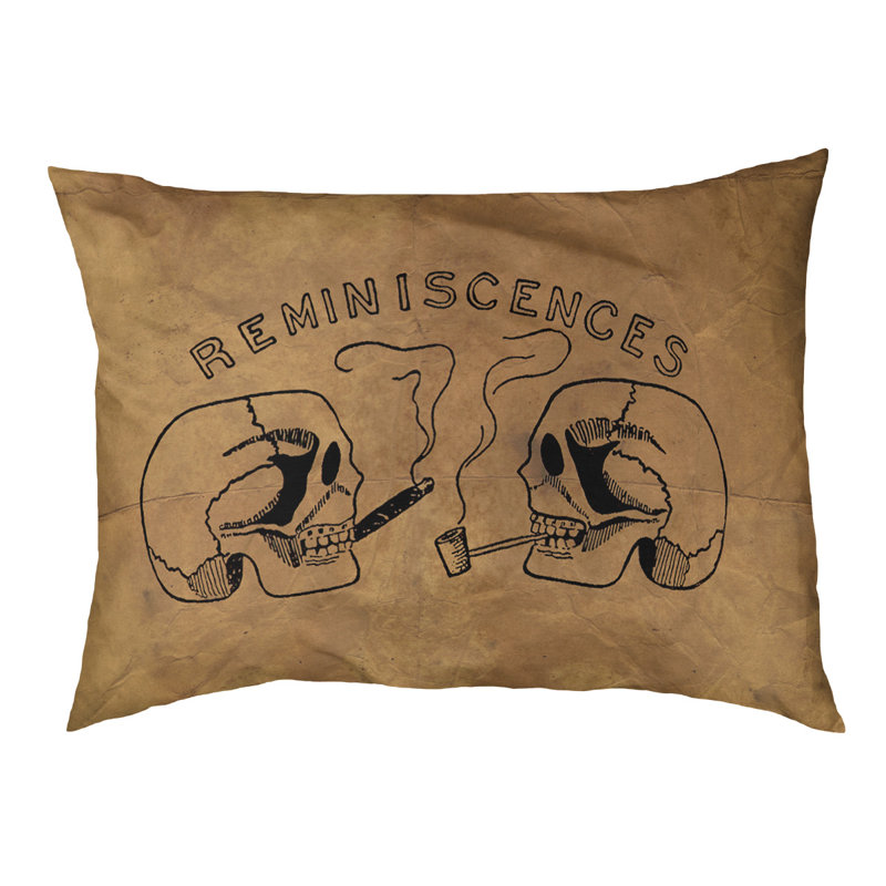 Coussin stylisé pour lit pour chat reminiscences crânes Burien, Noir, L 32,5 po x l 42,5 po