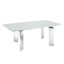 Astor Extendable Rectangular Glass Top with Stainless Steel Base Dining Table