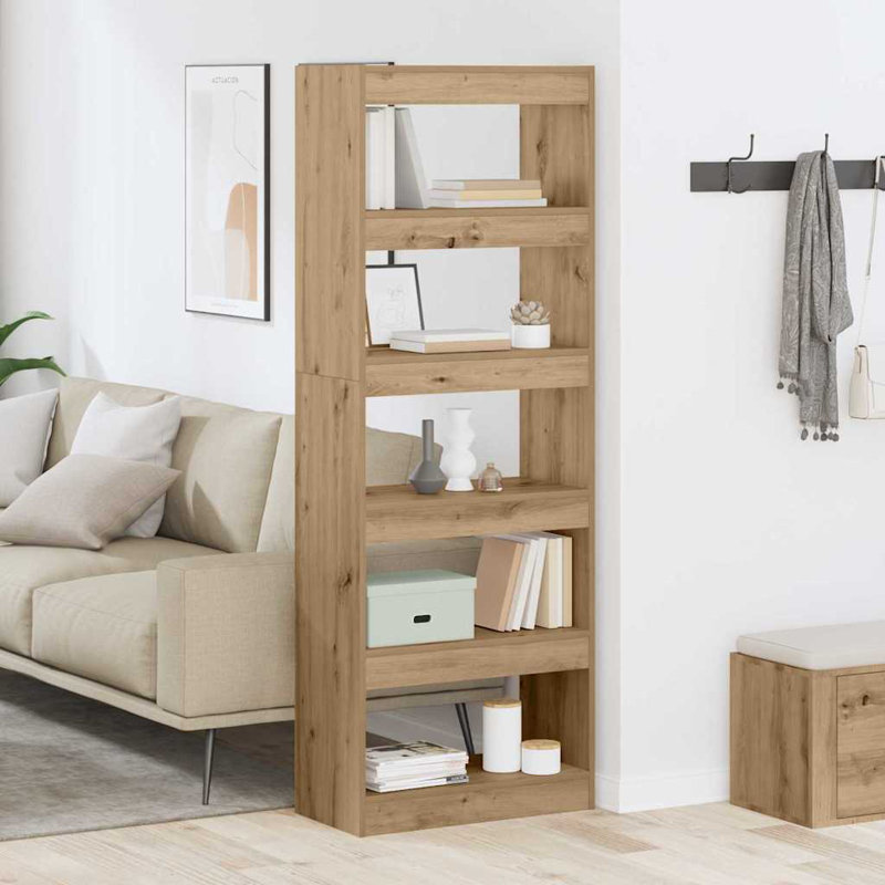 Standard Bookcase, Ligth Brown, (5 Shelves) 166cm H x 60cm W x 30cm D