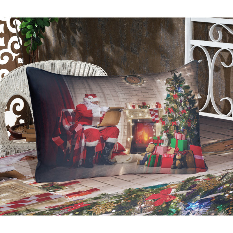 Multicolore drap-housse et coussin décoratif Ambesonne Santa, Ensemble de draps-housses pour lit simple + 2 taie