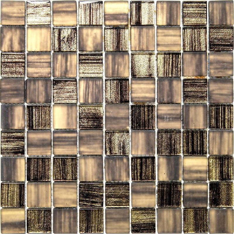 11" x 11" Straight Edge Glass Mosaic Sheet Wall & Floor Tile, Black