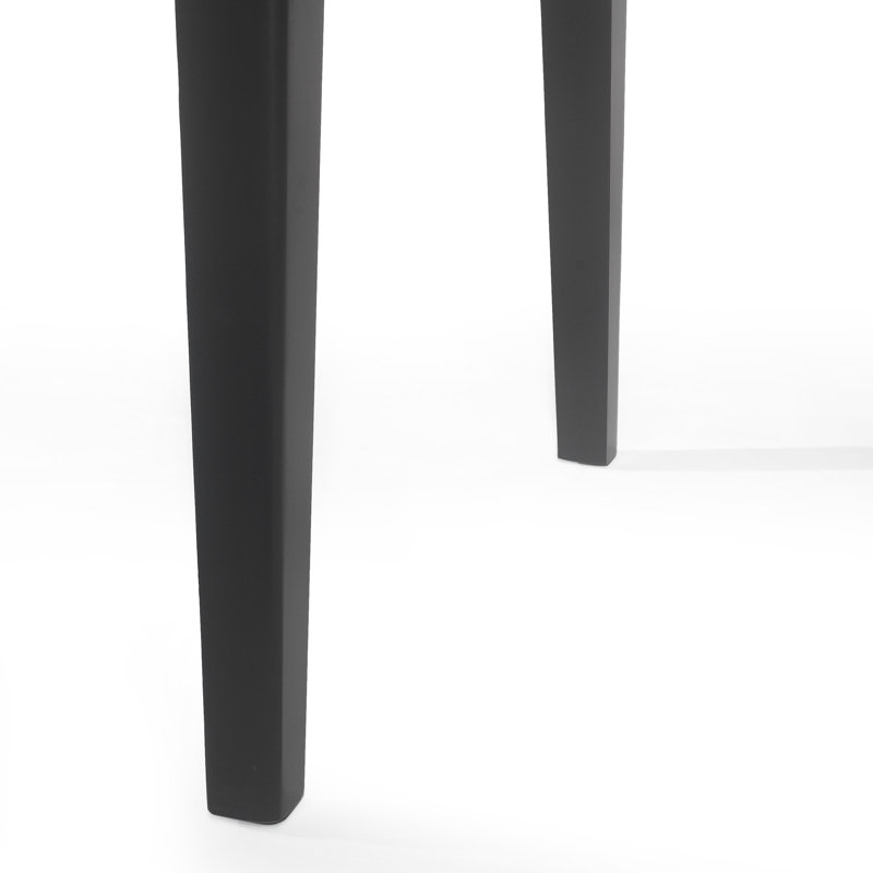 Alloush 6 - Person Four Leg Base Dining Set, Black, Black