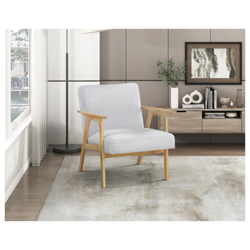 Chaise berçante rembourrée Modern, Gris, Naturel