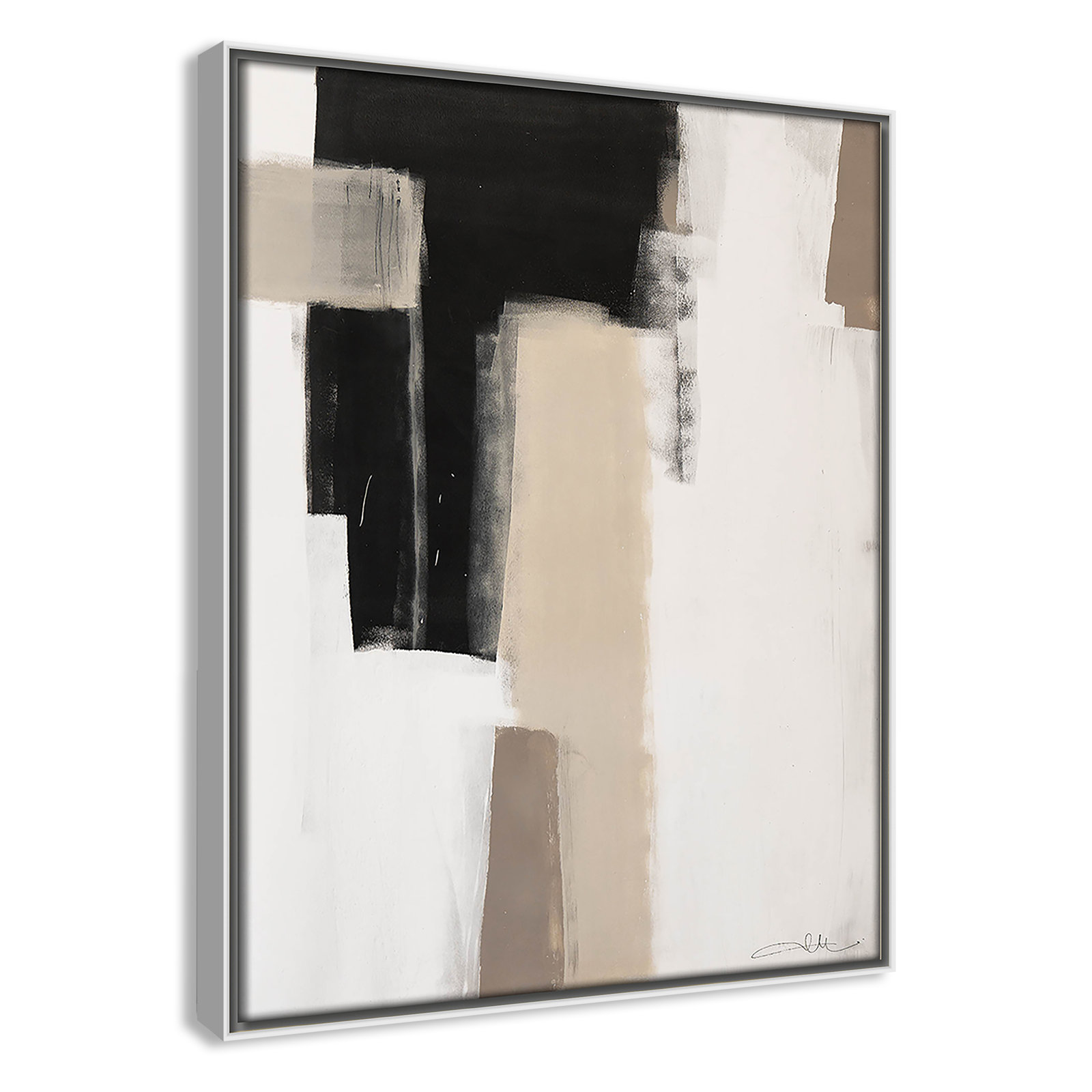 Giverny Earth Scapes I Print, White Floater Framed, No Mat, 15.5" H x 12.5" W x 2" D