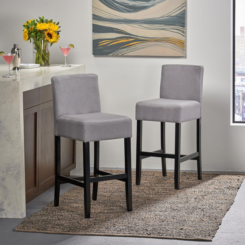 Tabouret 30 "en tissu avec cadre en bois massif (ensemble de 2)