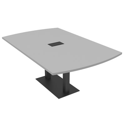 Pavert Arc Rectangle Conference Table with Double Metal Post Base | Electrical Unit