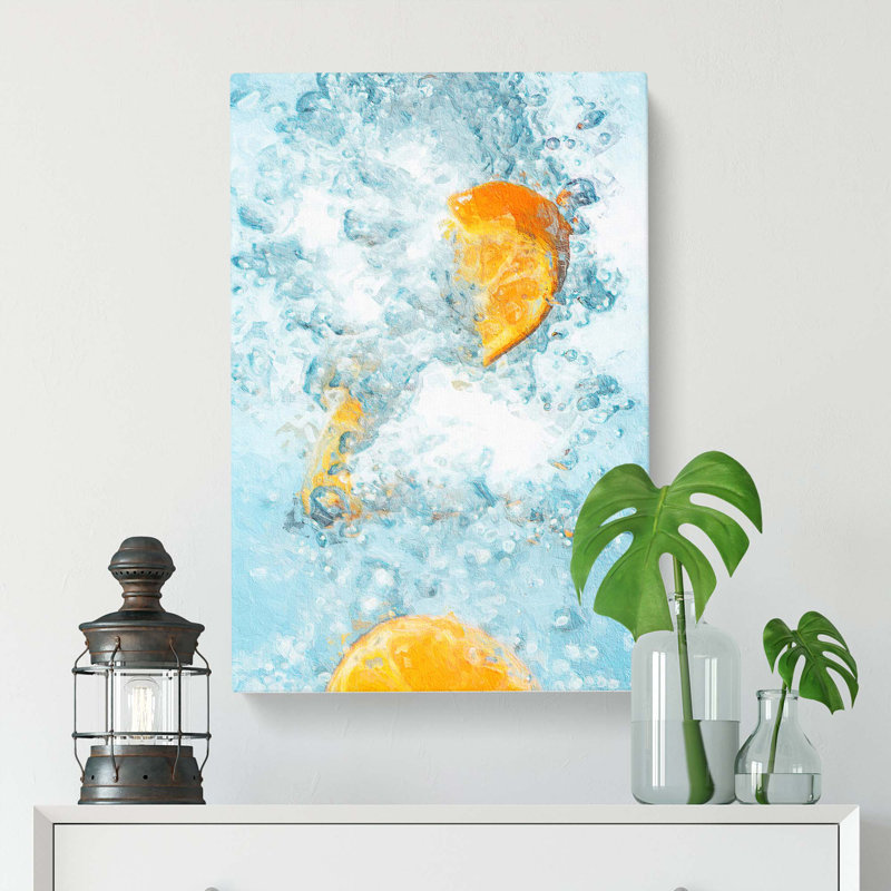 Orange In The Water - Wrapped Canvas Painting, 76cm H x 50cm W x 3cm D