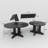 Dining Table For Farmhouse Kitchen 59X43 Inch Expandable Oval Table Top With Removable Leaf Trestle X Shaped Base Black-690486750-690486753