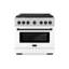 ZLINE Autograph 36" Paramount Dual Fuel DuraSnow® Range w/ White & Black Accents (SDRSZ-WM-36-MB)-1510520737-1510520742