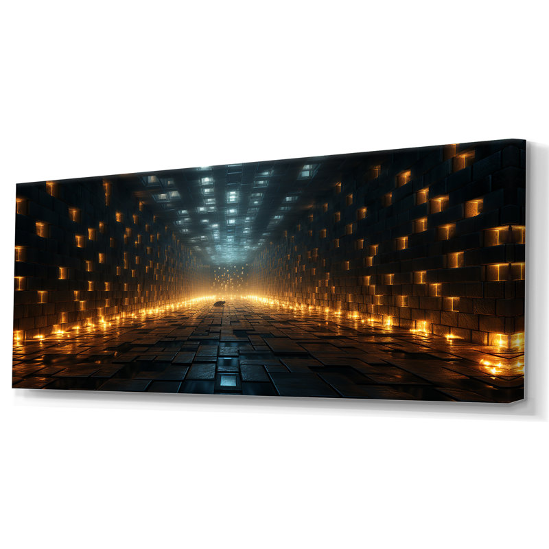 Momentum Mirage 1 - art mural géométrique, Toile tendue, H 28 po x l 60 po x P 1,5 po