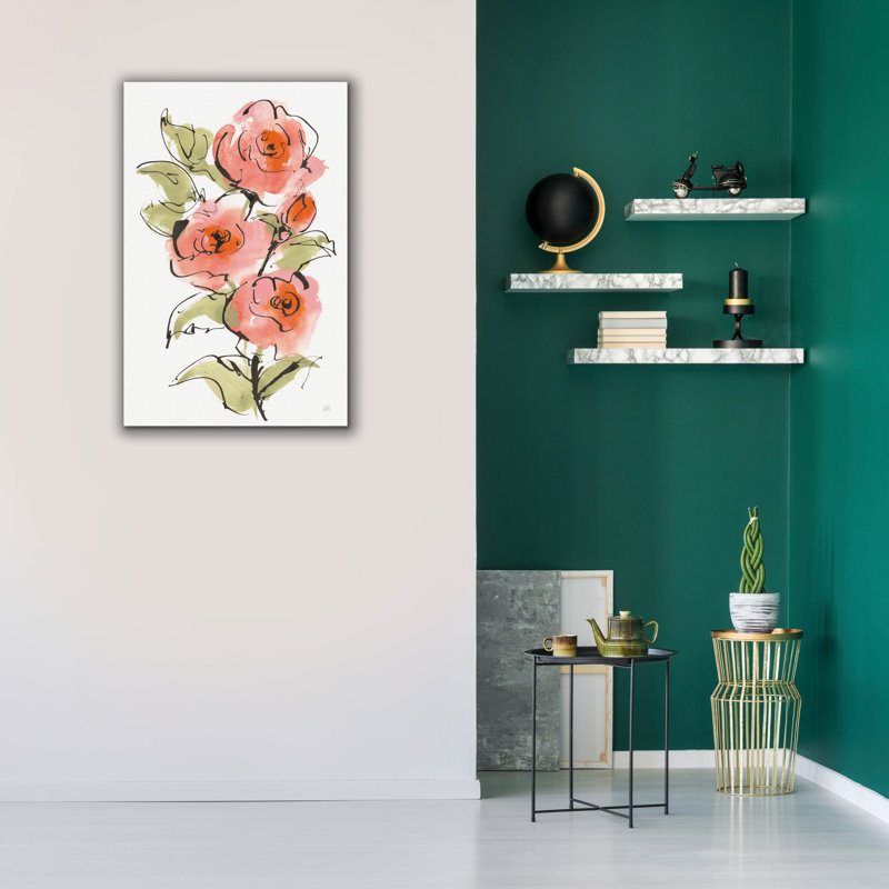 «Smooth Rose 1» par Chris Paschke, art mural sur toile, H 40 po x l 26 po