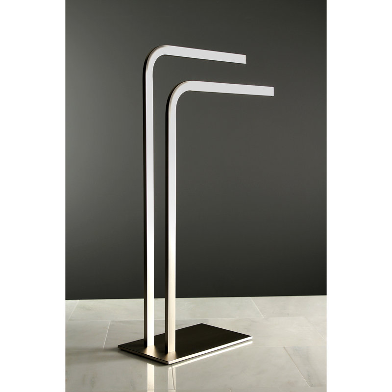 Kingston Brass Edenscape Freestanding Dual Towel Rack, Brushed Nickel