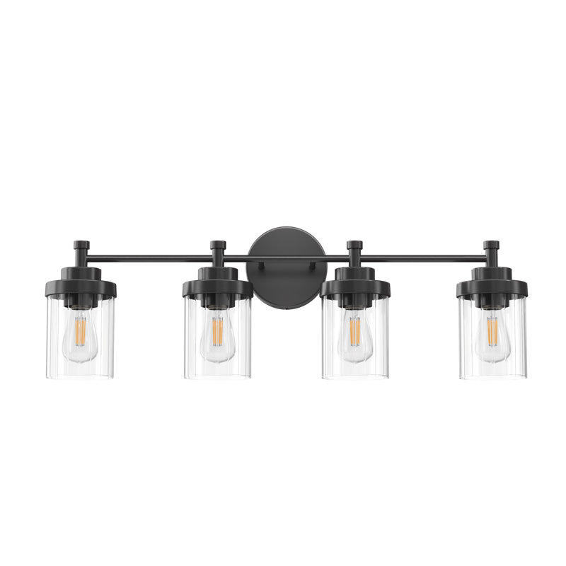 Crelake Dimmable Vanity Light, Matte Black, 4