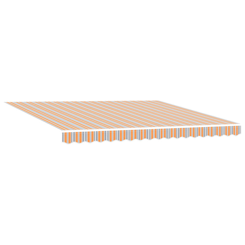 Brayden Studio Retractable Patio Awning, 400 cm W x 300 cm D, Multicolour Striped