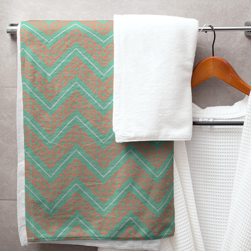 Stephenie Bath Towel, Orange/Green