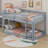 Solid Rubber Wooden Twin over Twin Loft Bed with Ladder-105501994