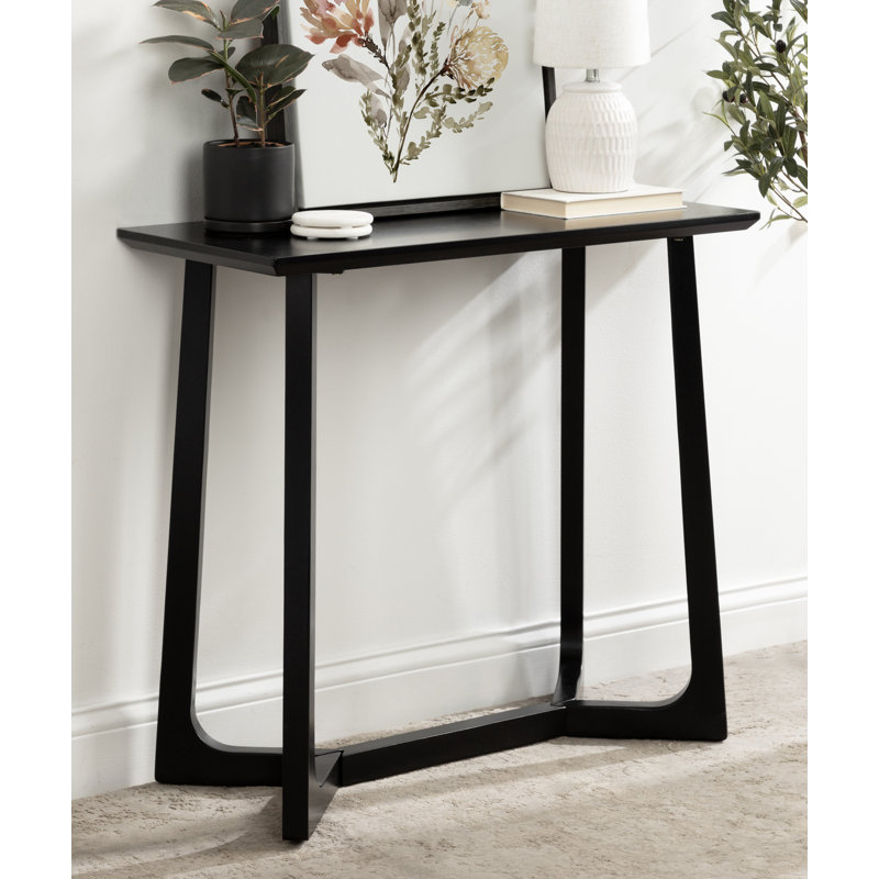 Shinee 31.49'' Console Table, Black Base/Black Top